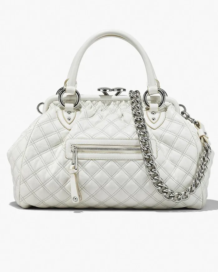 Marc Jacobs Top Handle Bags ReEdition Quilted Leather Stam Bag Cloud White 8211 Women Marc Jacobs Top Handle Bags ReEdition Quilted Leather Stam Bag Cloud White 8211 Women