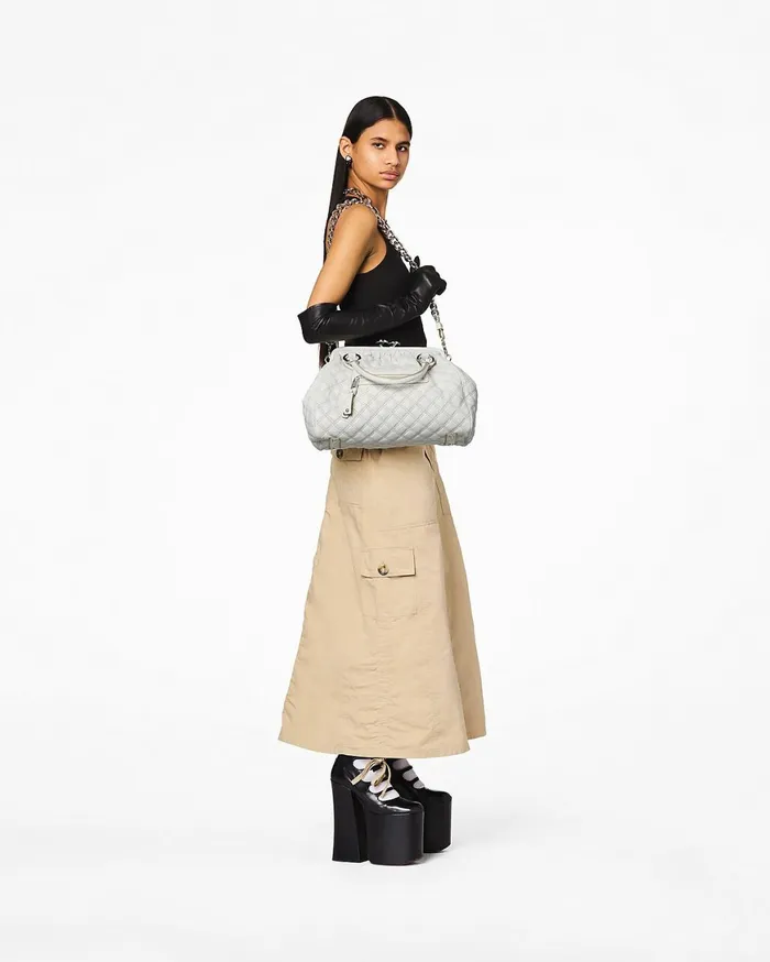 Marc Jacobs Top Handle Bags ReEdition Quilted Leather Stam Bag Cloud White 8211 Women