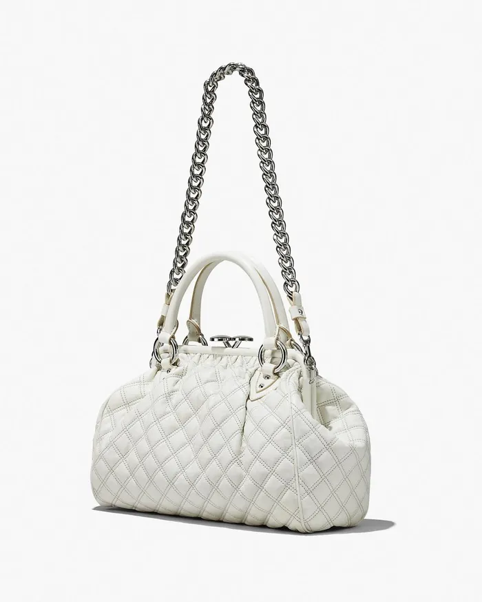 Marc Jacobs Top Handle Bags ReEdition Quilted Leather Stam Bag Cloud White 8211 Women