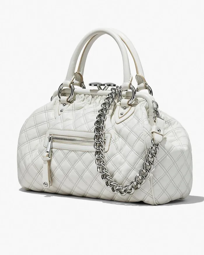 Marc Jacobs Top Handle Bags ReEdition Quilted Leather Stam Bag Cloud White 8211 Women