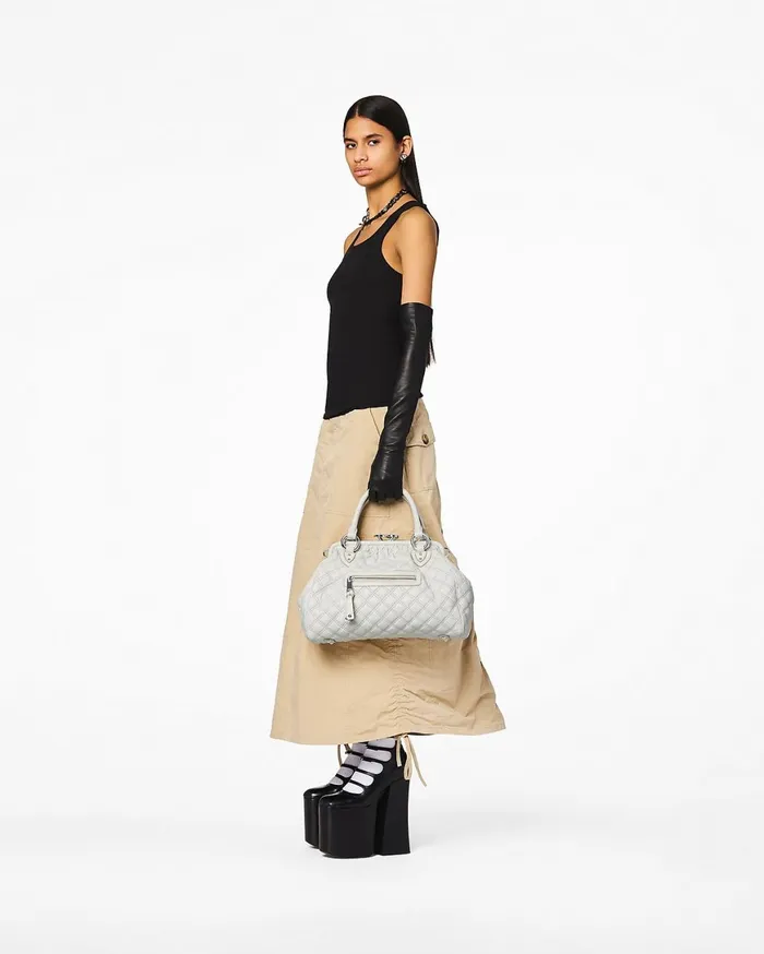 Marc Jacobs Top Handle Bags ReEdition Quilted Leather Stam Bag Cloud White 8211 Women
