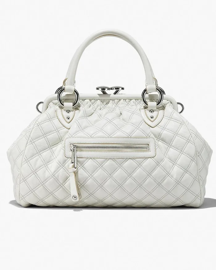 Marc Jacobs Top Handle Bags ReEdition Quilted Leather Stam Bag Cloud White 8211 Women