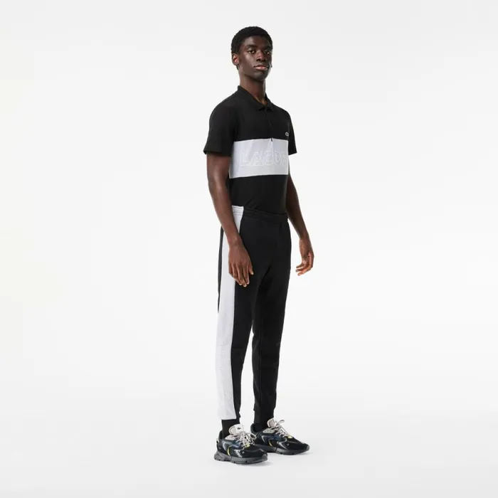Matching Sets Men Lacoste Men039s Colorblock Sweatpants Black Grey Chine Snp