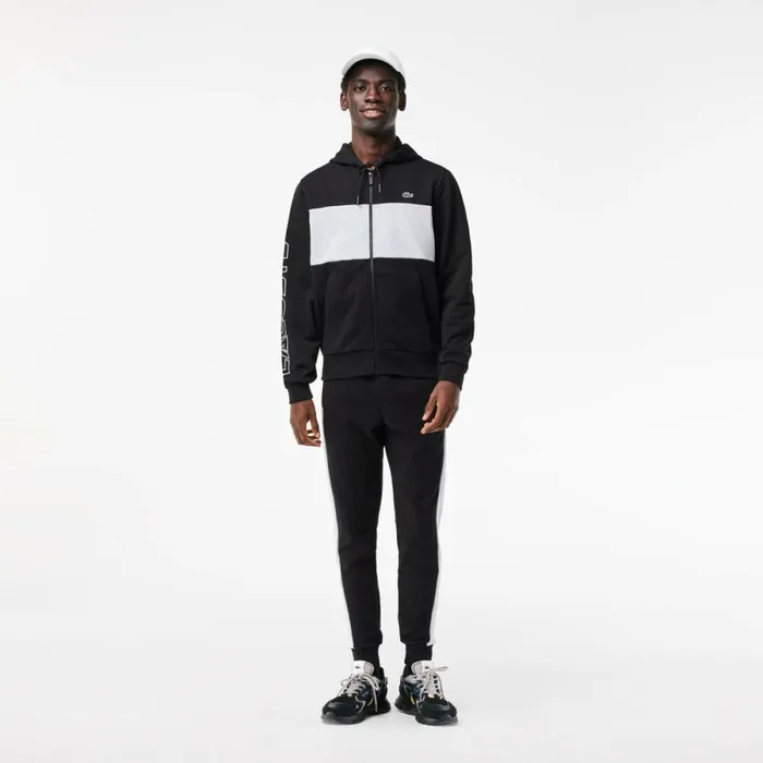 Matching Sets Men Lacoste Men039s Colorblock Sweatpants Black Grey Chine Snp