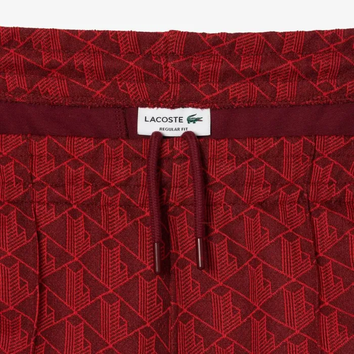 Matching Sets Men Lacoste Men039s Jacquard Monogram Paris Sweatpants Bordeaux Red Swm