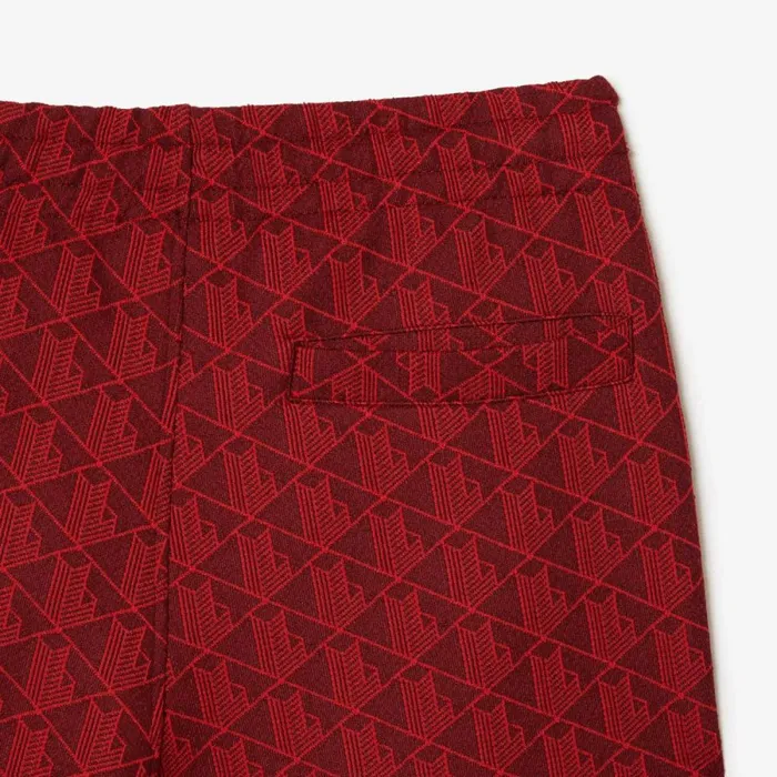 Matching Sets Men Lacoste Men039s Jacquard Monogram Paris Sweatpants Bordeaux Red Swm