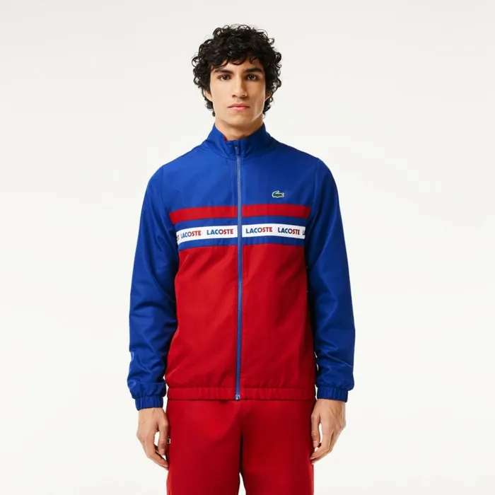 Matching Sets Men Lacoste Men039s Logo Stripe Tennis Sweatsuit Navy Blue Bordeaux Is4