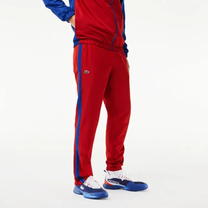 Matching Sets Men Lacoste Men039s Logo Stripe Tennis Sweatsuit Navy Blue Bordeaux Is4