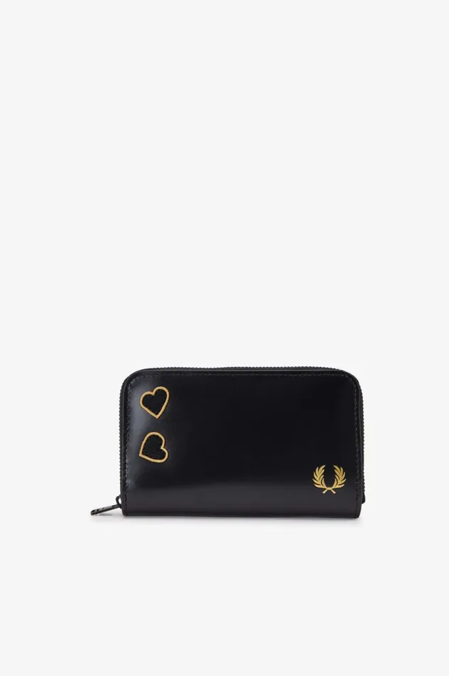 Men Amy Winehouse FoundationLeather Wallet Black Fred Perry Accessories