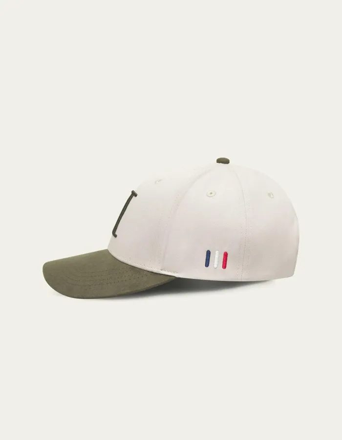 Men Baseball Cap Contrast Suede II 8211 Light Desert SandForest Green Les Deux CapsHats