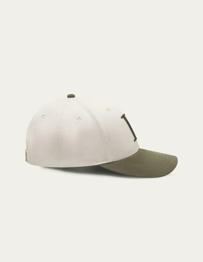 Men Baseball Cap Contrast Suede II 8211 Light Desert SandForest Green Les Deux CapsHats