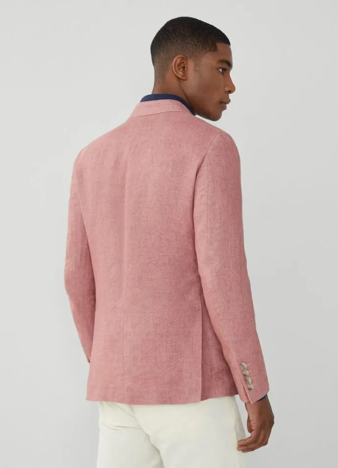 Men Blazers Hackett London Classic Fit Linen Blazer Pink