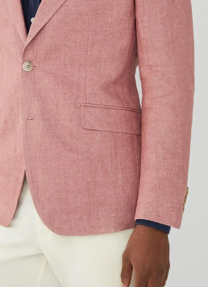 Men Blazers Hackett London Classic Fit Linen Blazer Pink