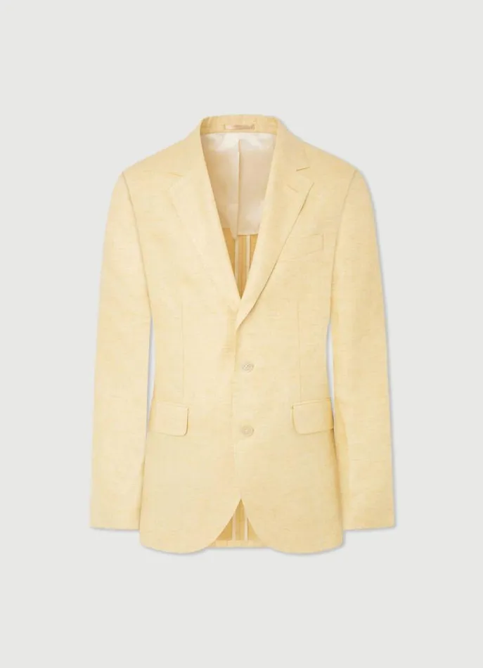 Men Blazers Hackett London Classic Fit Linen Blazer Yellow