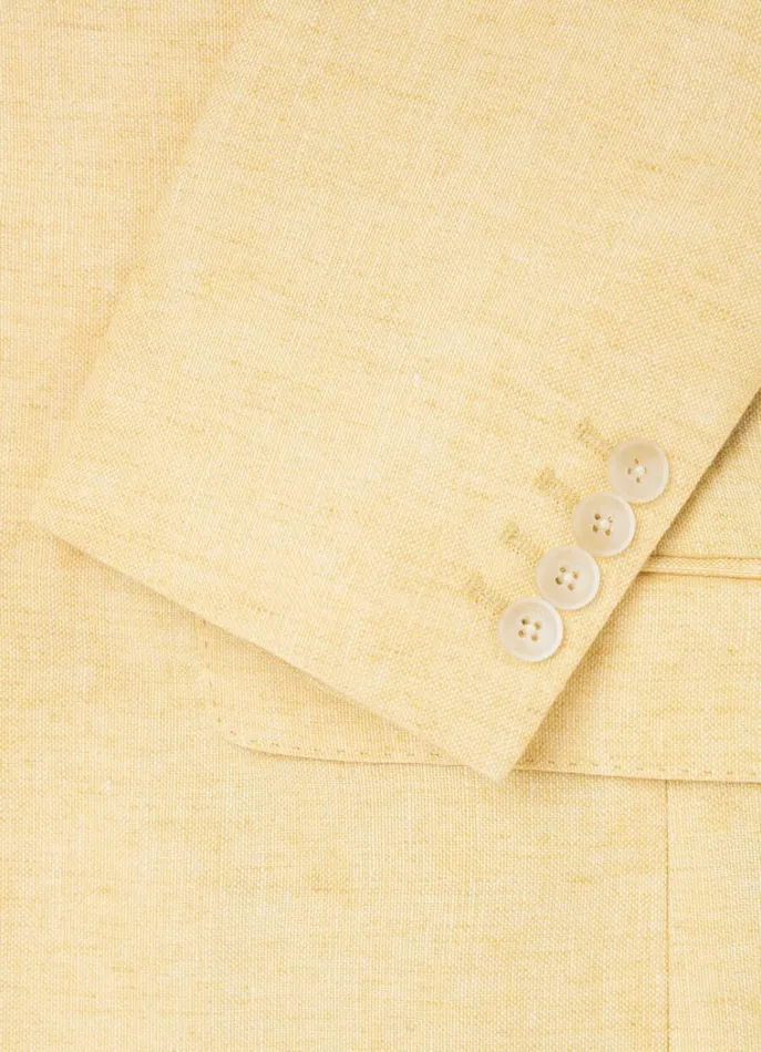 Men Blazers Hackett London Classic Fit Linen Blazer Yellow