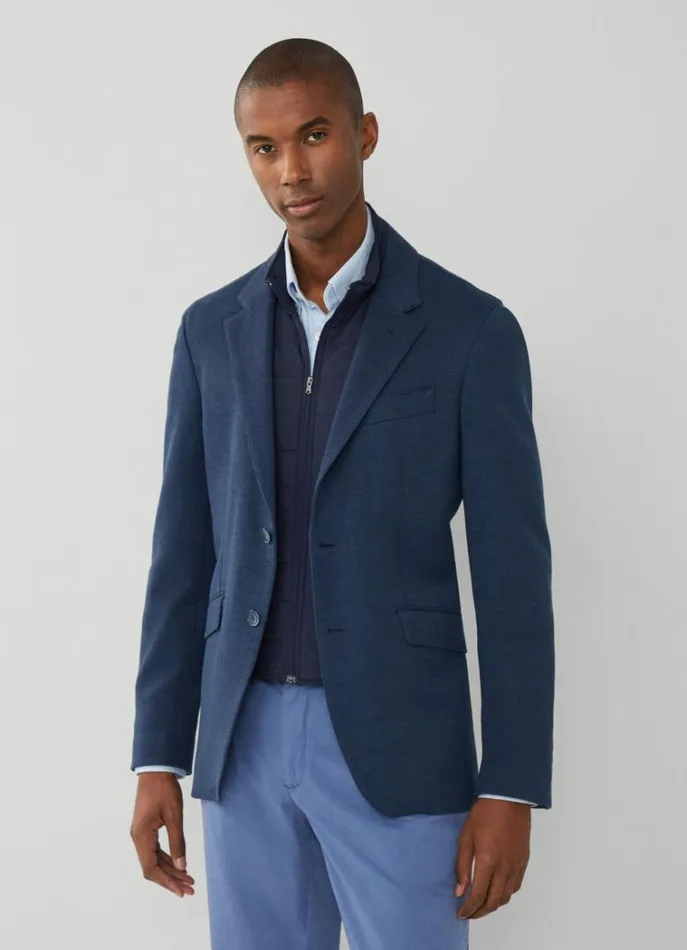 Men Blazers Hackett London Detachable Bib Blazer Navy