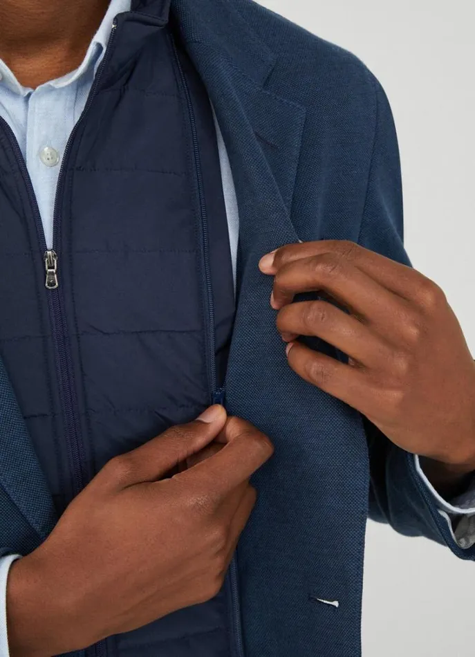 Men Blazers Hackett London Detachable Bib Blazer Navy