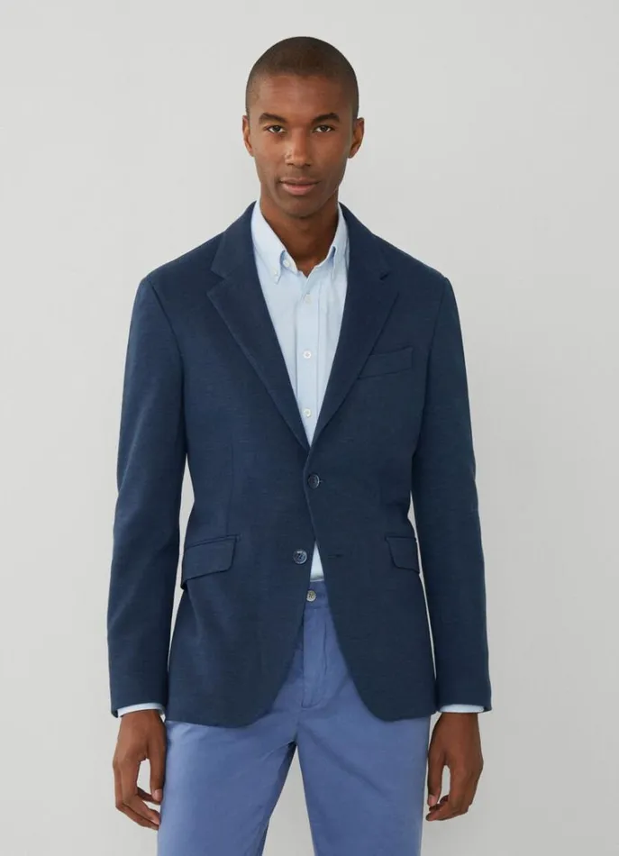 Men Blazers Hackett London Detachable Bib Blazer Navy