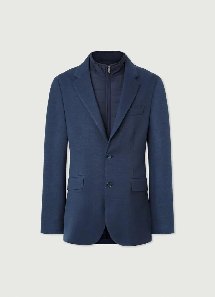 Men Blazers Hackett London Detachable Bib Blazer Navy