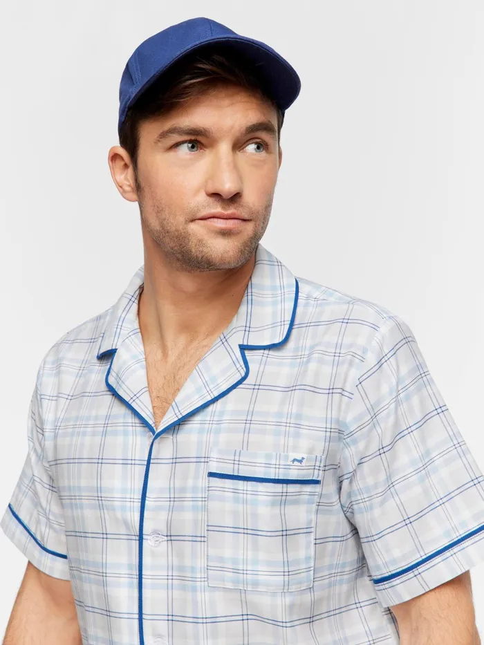 Men Blue Check Shirt Multi Peter Alexander Tops
