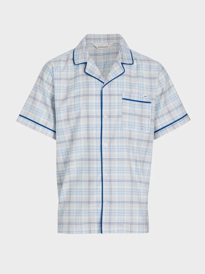 Men Blue Check Shirt Multi Peter Alexander Tops