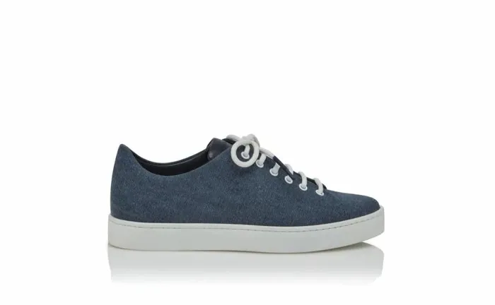 Men Blue Denim LaceUp Sneakers Manolo Blahnik LaceUps