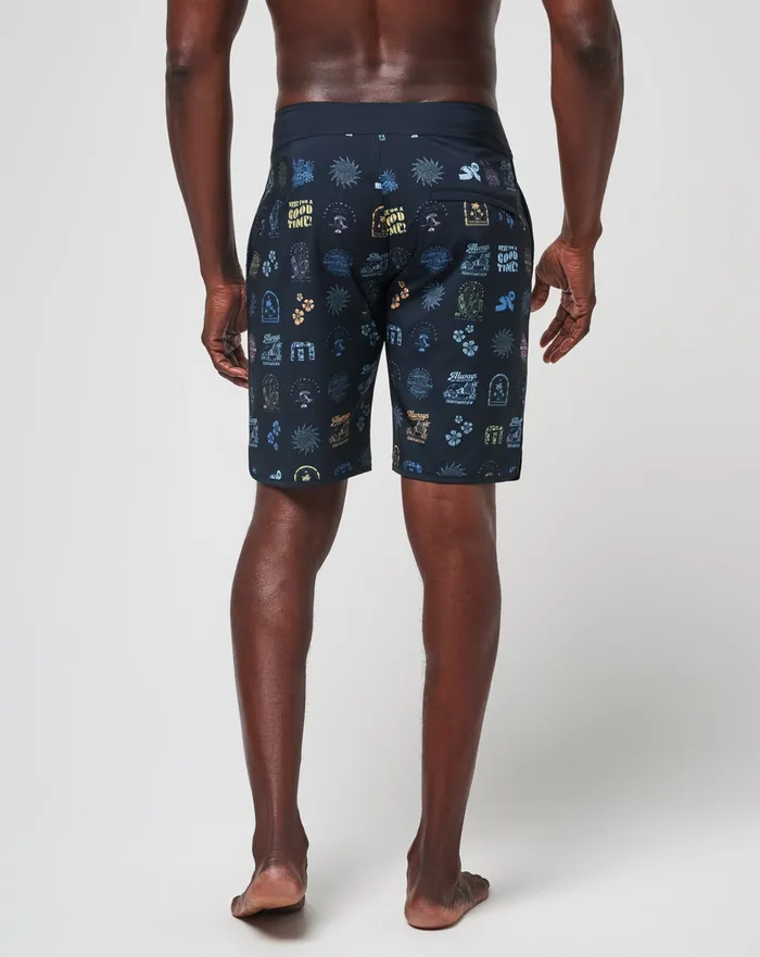 Men Boardshorts TravisMathew LONGBOARDERS BOARDSHORT Black