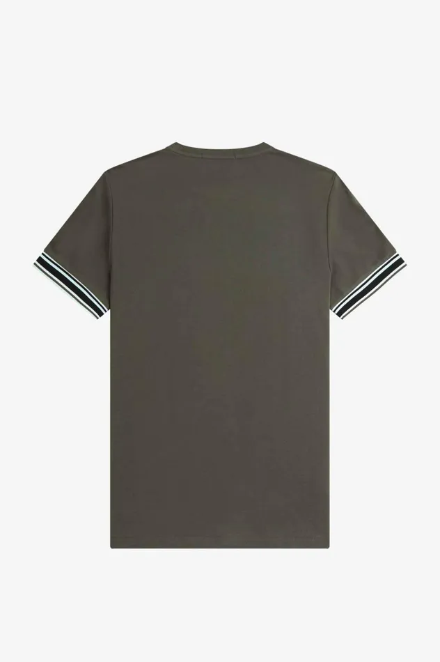 Men Bold Tipped Piqu TShirt Field Green Fred Perry TShirts