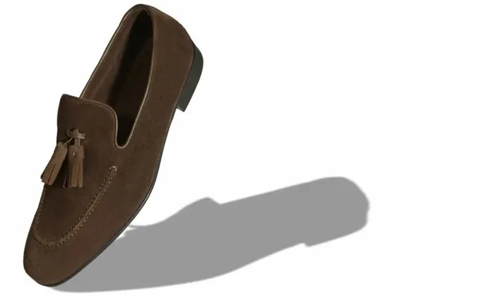 Men Brown Suede Tassel Loafers Manolo Blahnik Loafers