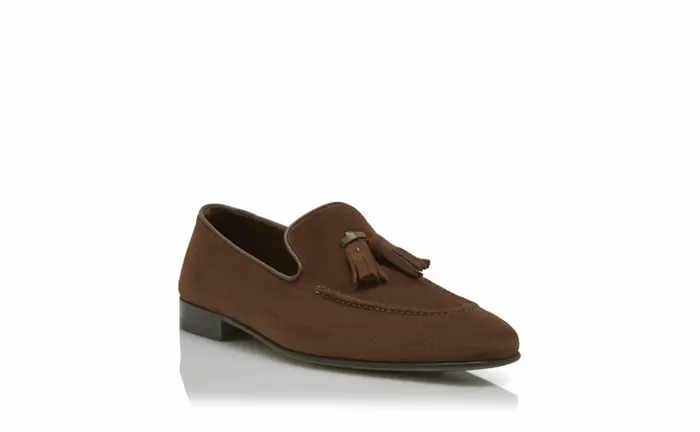 Men Brown Suede Tassel Loafers Manolo Blahnik Loafers