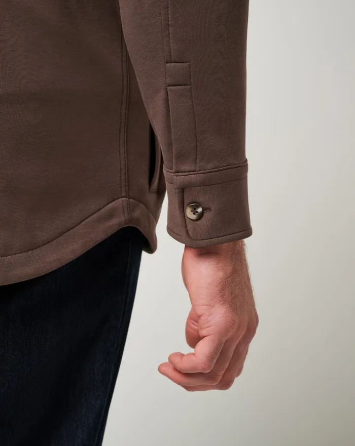 Men ButtonUps TravisMathew CLOUD SHIRT JACKET Chocolate