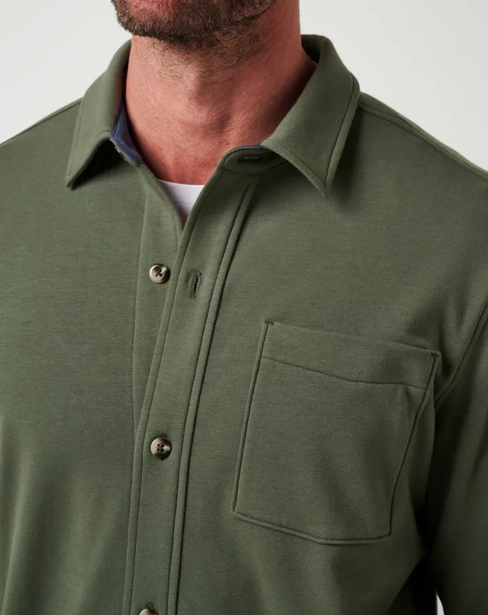 Men ButtonUps TravisMathew CLOUD SHIRT JACKET Dark Olive