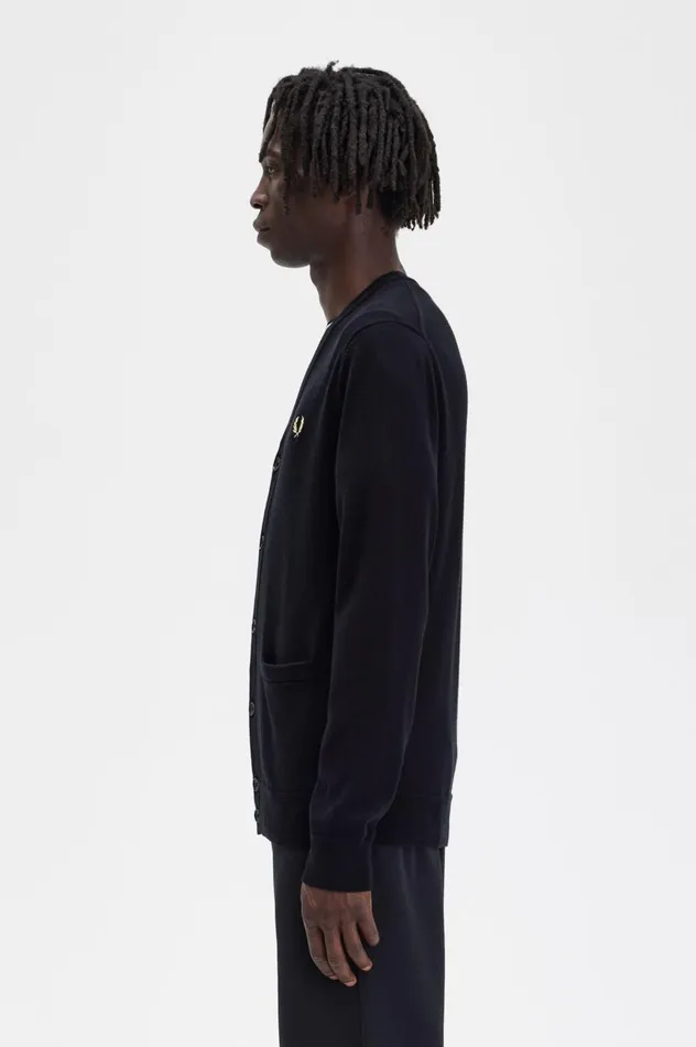 Men Classic Cardigan Black Fred Perry Knitwear