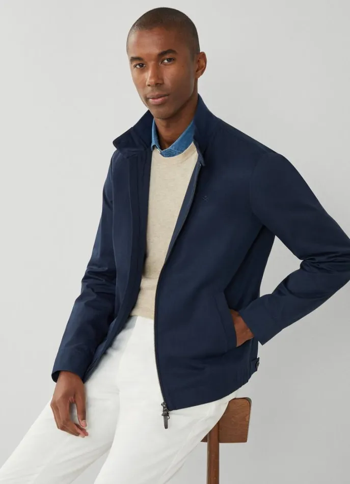 Men Coats and Jackets Hackett London Harrington Jacket Navy
