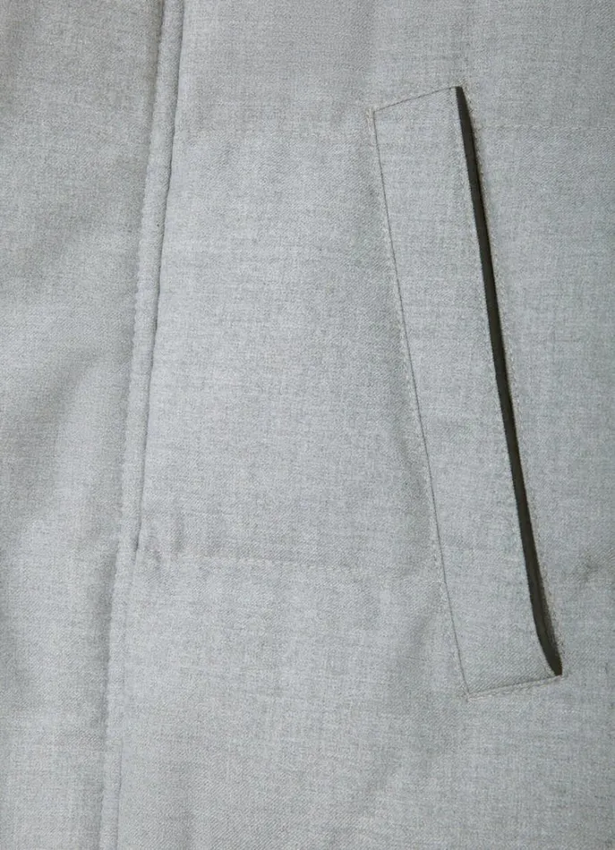 Men Coats and Jackets Hackett London Quilted Parka Light Grey