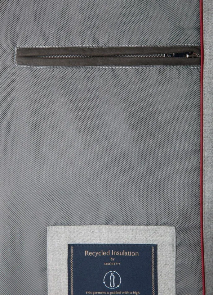 Men Coats and Jackets Hackett London Quilted Parka Light Grey