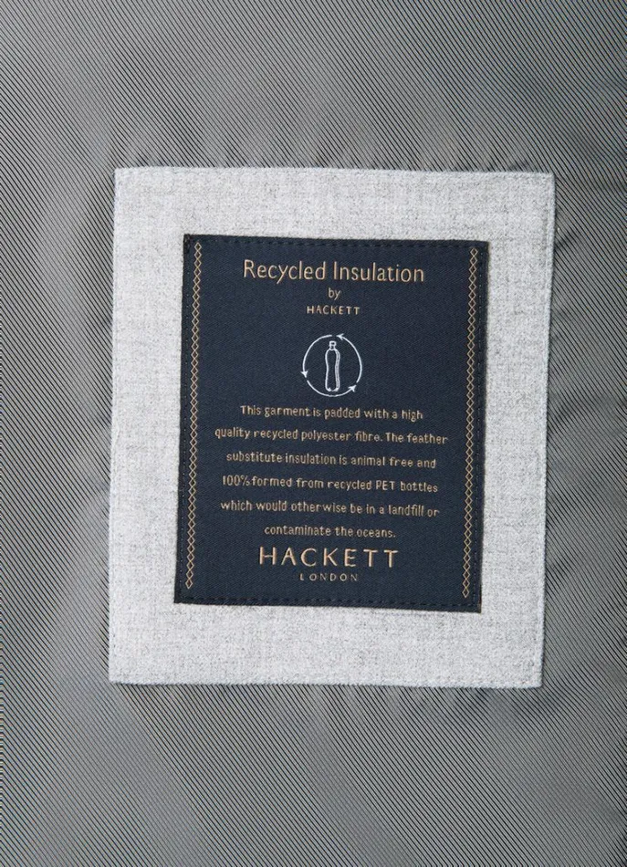 Men Coats and Jackets Hackett London Quilted Parka Light Grey