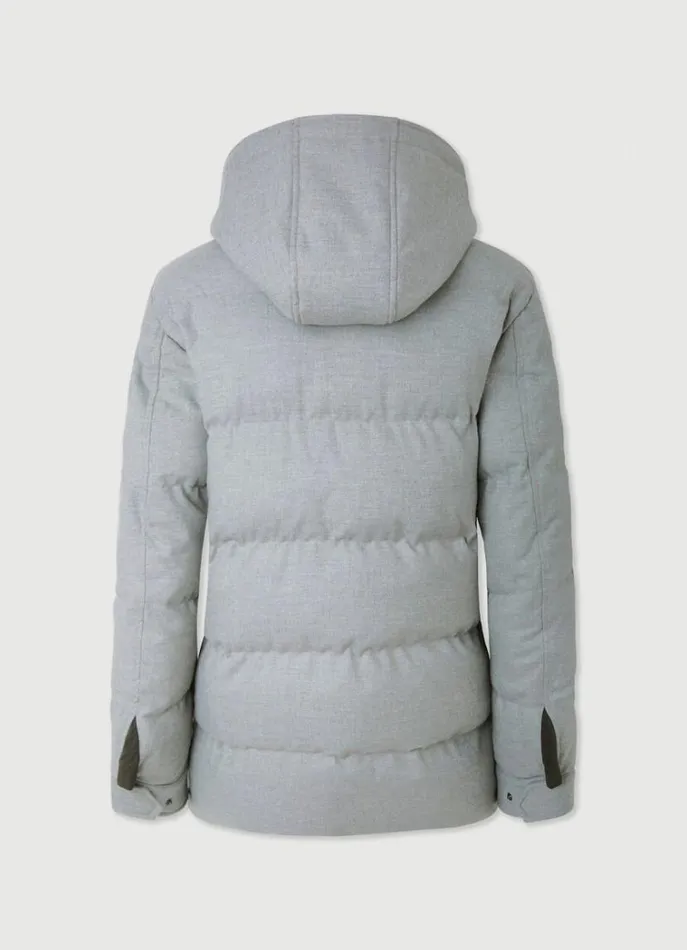 Men Coats and Jackets Hackett London Quilted Parka Light Grey