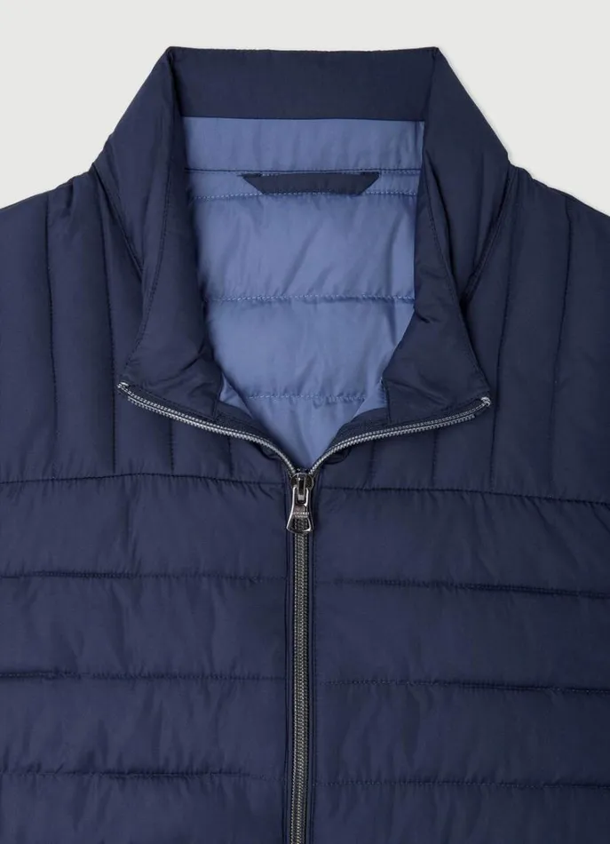 Men Coats and Jackets Hackett London Ultralight Padded Gilet Navy Blazer