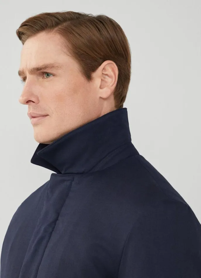 Men Coats and Jackets Hackett London Waterproof Jacket Dark Blue