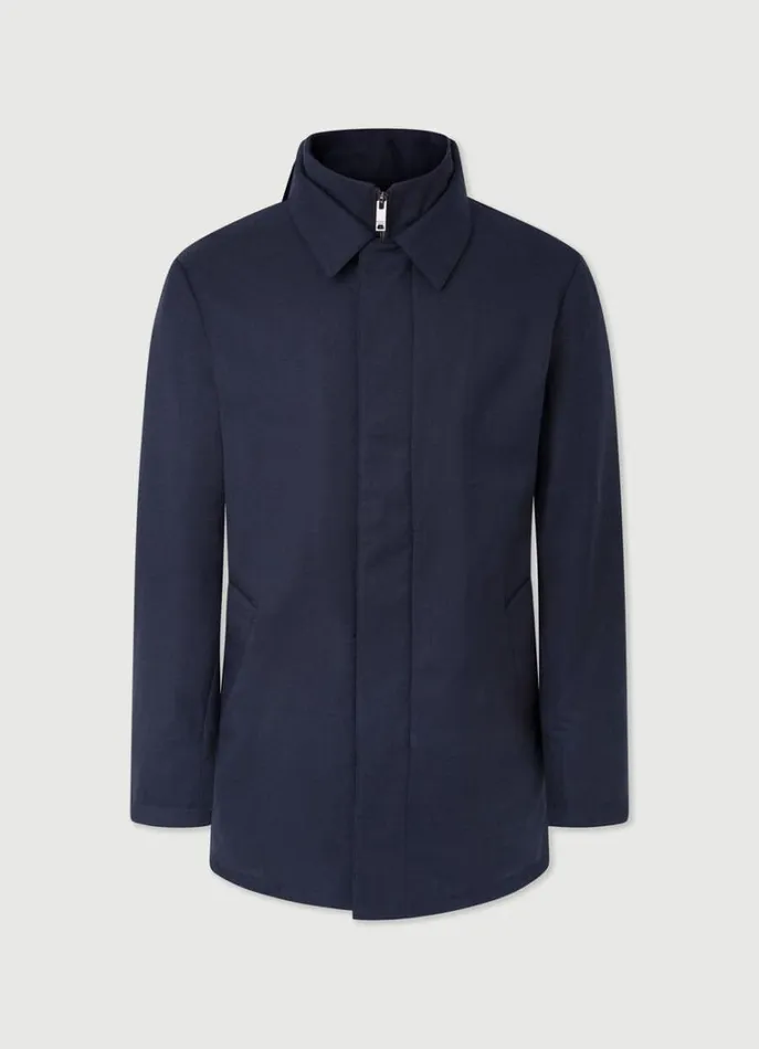 Men Coats and Jackets Hackett London Waterproof Jacket Dark Blue