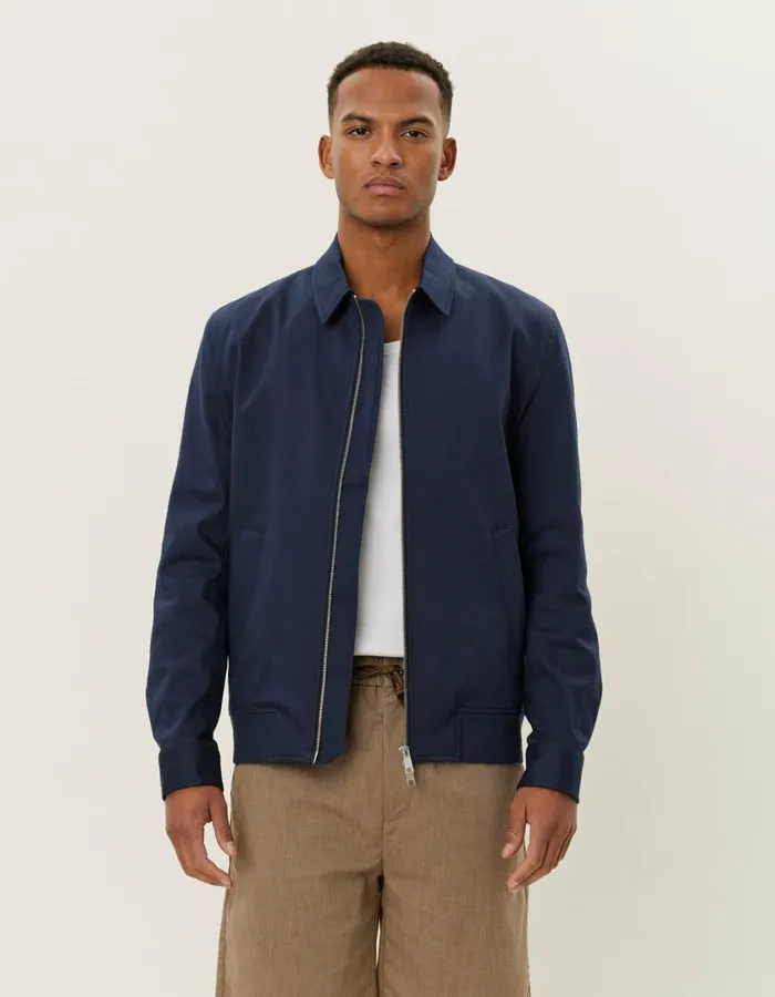 Men Como Cotton Coach Jacket 8211 Dark Navy Les Deux JacketsCoats