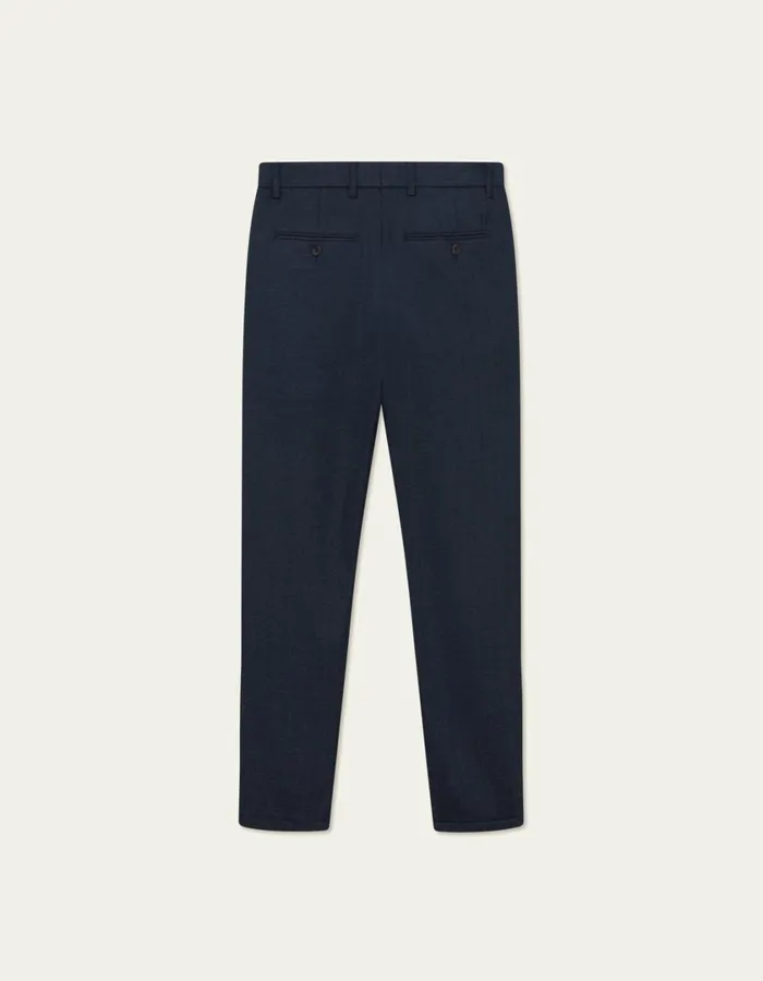 Men Como Herringbone Suit Pants 8211 Dark NavyDark Grey Melange Les Deux Pants