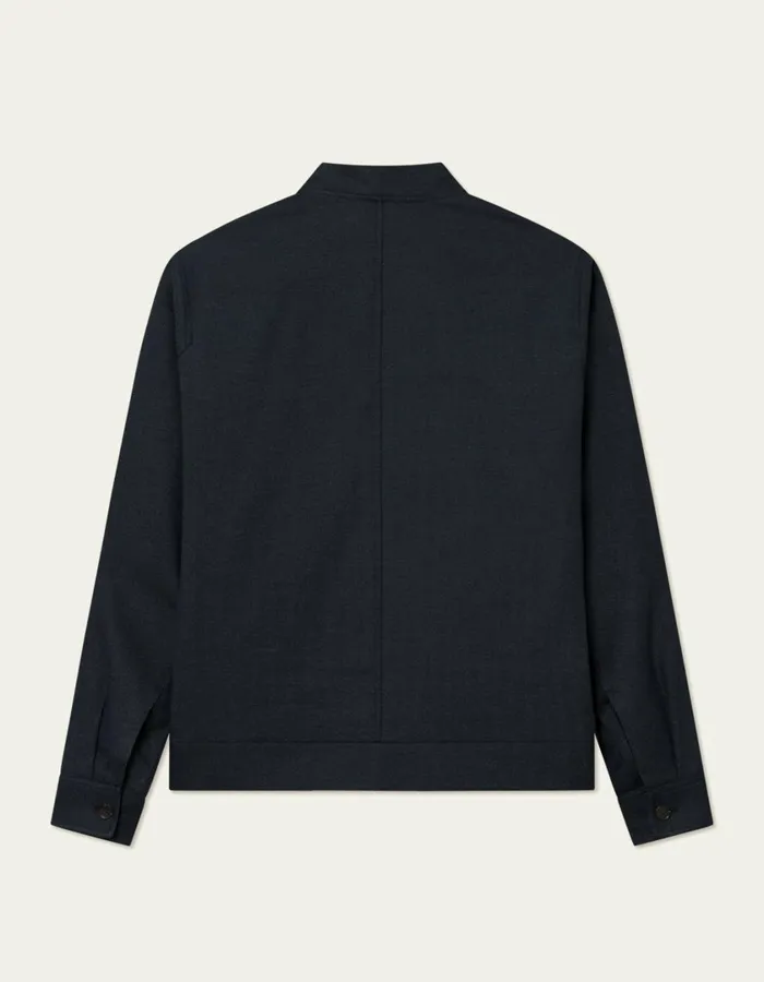Men Como Reg Herringbone Bomber Jacket 8211 Dark NavyDark Grey Melange Les Deux JacketsCoats