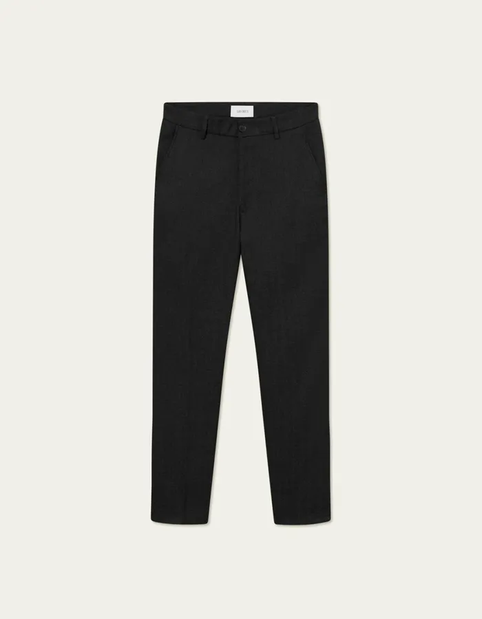 Men Como Reg Herringbone Suit Pants 8211 CharcoalGrey Melange Les Deux Pants