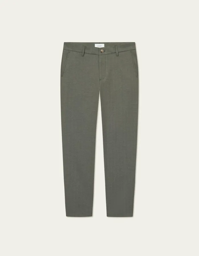 Men Como Reg Herringbone Suit Pants 8211 Forest GreenChive Green Les Deux Pants