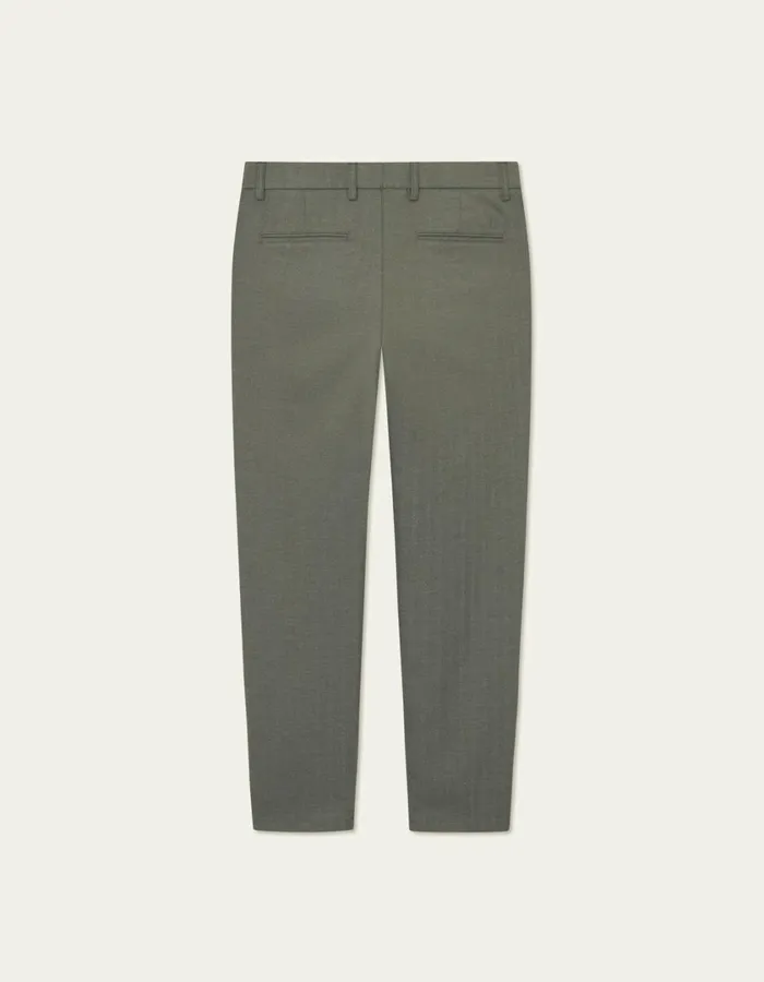 Men Como Reg Herringbone Suit Pants 8211 Forest GreenChive Green Les Deux Pants
