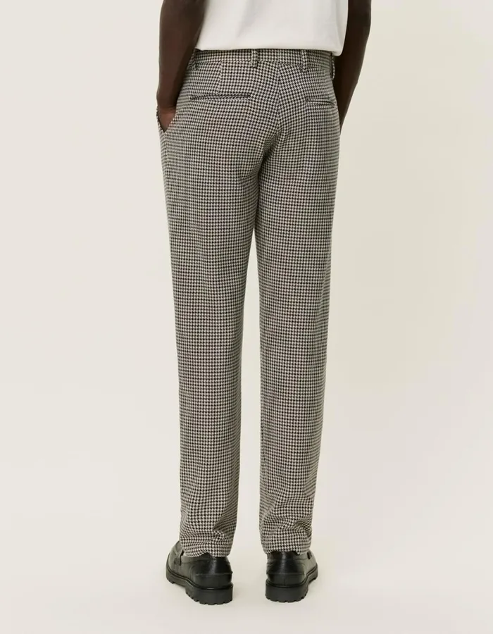 Men Como Reg Houndstooth Suit Pants 8211 Light Desert SandBlack Les Deux Pants