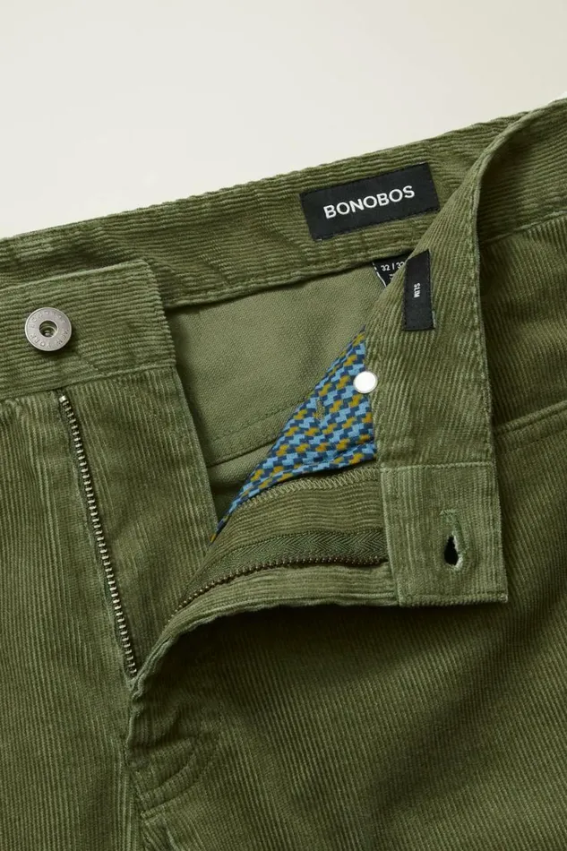 Men Corduroy 5Pocket Pants Beetle Green Bonobos 5pochet Pants