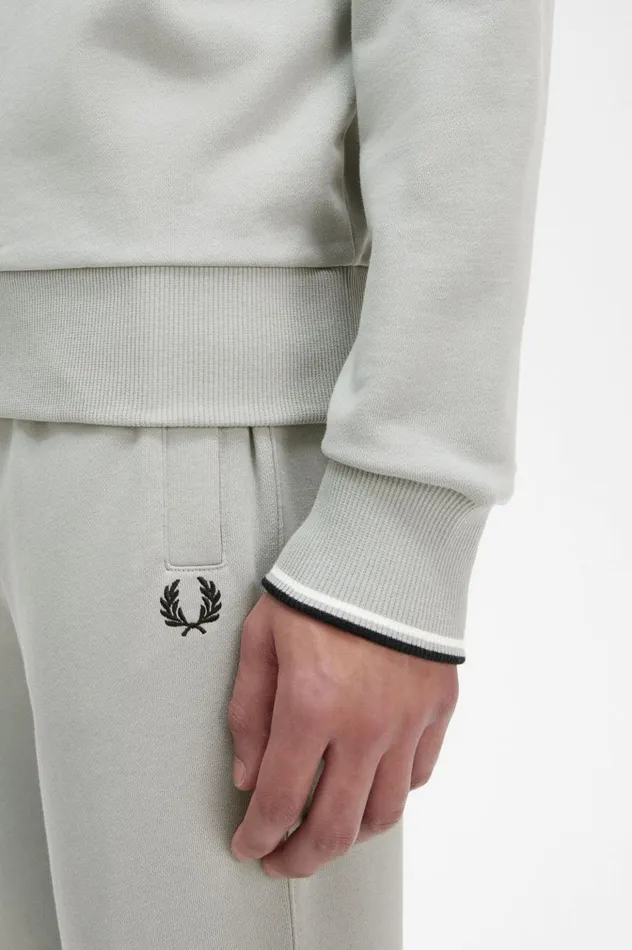 Men Crew Neck Sweatshirt Limestone Fred Perry Sweatshirts